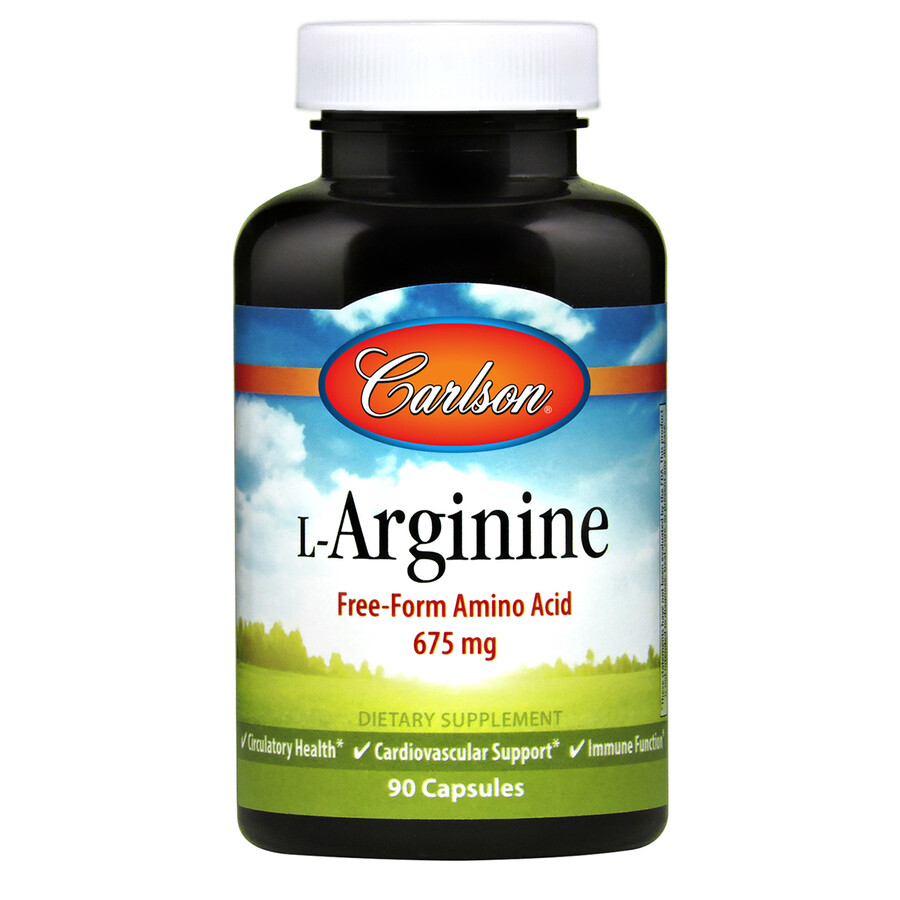 L-Arginine 90 Cap Carlson (4 or more $14.99 each)