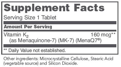 Vitamin K2 MK-7 160 mcg 60 tabs Protocol for Life Balance (4 or more $18.99 each)
