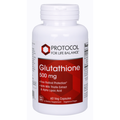 Glutathione 500 mg 60 Cap Protocol for Life Balance (4 or more $27.99 each)