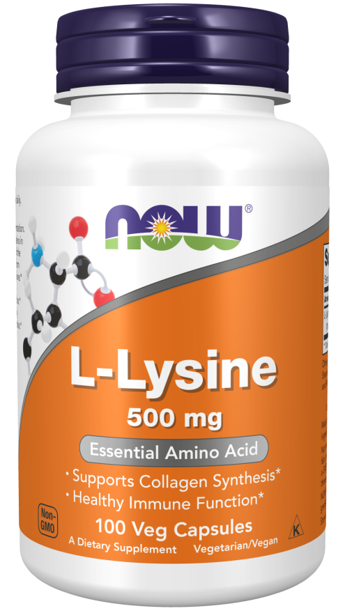 Lysine 500mg 100 Cap NOW Foods (4 or more $9.99 each)