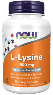 Lysine 500mg 100 Cap NOW Foods (4 or more $9.99 each)