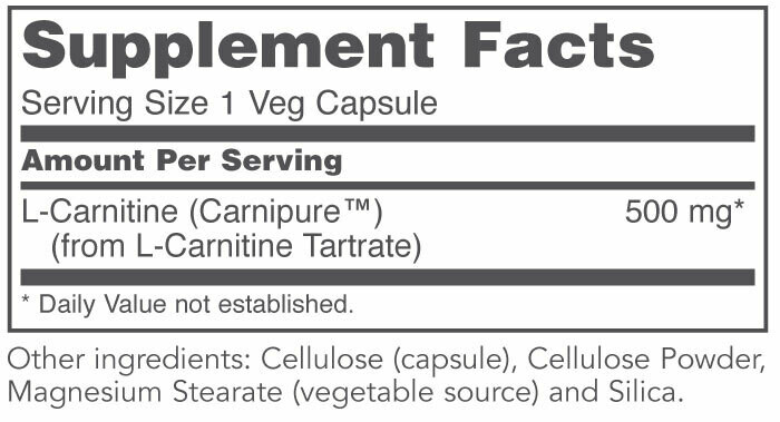 Carnitine 500mg 60cap Protocol for Life Balance (4 or more $17.99 each)