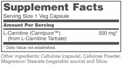 Carnitine 500mg 60cap Protocol for Life Balance (4 or more $17.99 each)