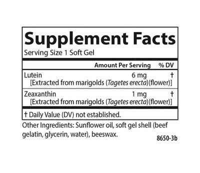 Lutein 6mg 60gel Carlson (4 or more $9.99 each)