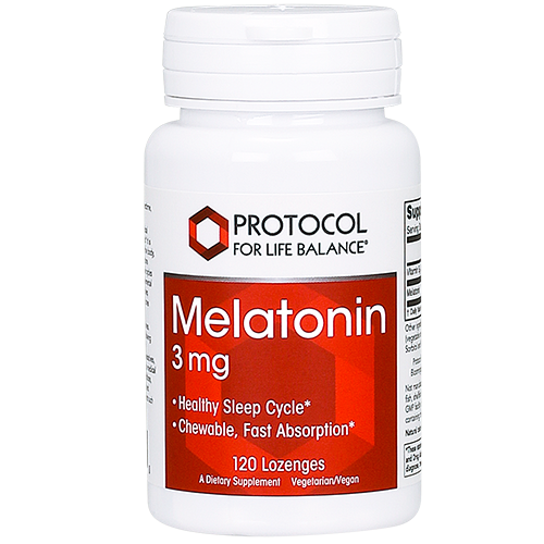 Melatonin 3mg 120 lozenges Protocol for Life Balance (4 or more $9.99 each) Melatonin 3mg 120 lozenges Protocol for Life Balance (4 or more $9.99 each)