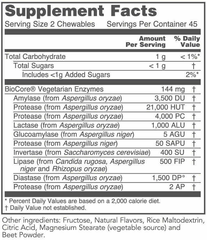 ProtoZymes™ Digestive Enzymes 90 chewable Protocol for Life Balance (4 or more $15.99 each)