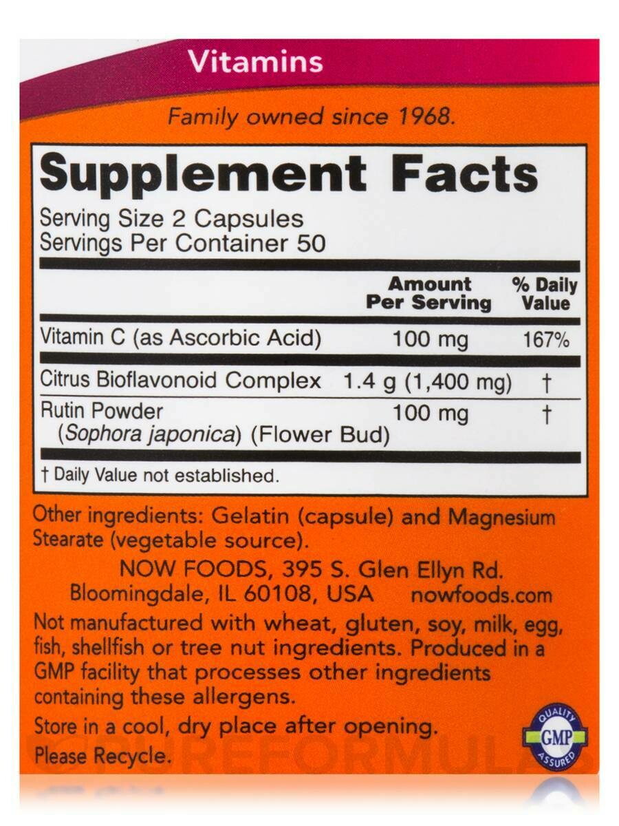 Citrus Bioflavonoids 700mg 100 Cap NOW Foods (4 or more $12.99 each) Citrus Bioflavonoids 700mg 100 Cap NOW Foods (4 or more $12.99 each)