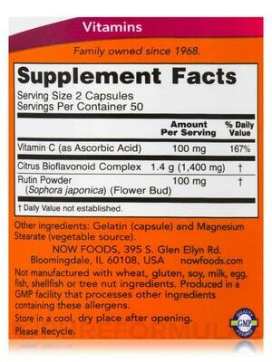 Citrus Bioflavonoids 700mg 100 Cap NOW Foods (4 or more $12.99 each)