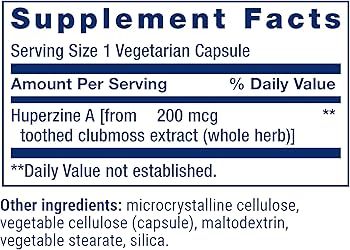 Huperzine A 200 mcg 60 caps Life Extension (4 or more $22.99 each)
