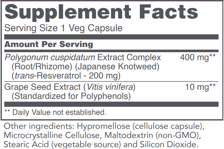 Resveratrol 200mg 60 Cap Protocol for Life Balance (4 or more $19.99 each) Resveratrol 200mg 60 Cap Protocol for Life Balance (4 or more $19.99 each)