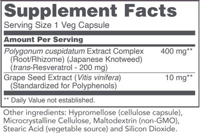 Resveratrol 200mg 60 Cap Protocol for Life Balance (4 or more $19.99 each)