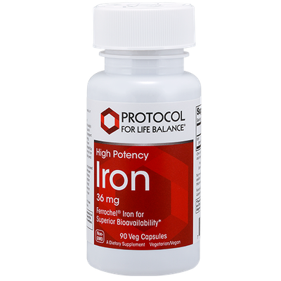 Iron High Potency 36 mg 90 cap Protocol for Life Balance (4 or more $11.99 each) Iron High Potency 36 mg 90 cap Protocol for Life Balance (4 or more $11.99 each)