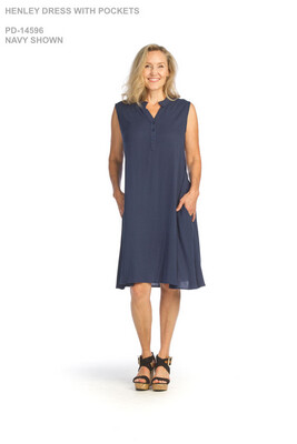 PAPILLON - PD-14596 - HENLEY DRESS WITH POCKETS