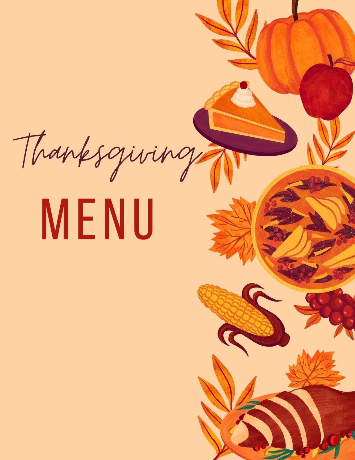 Thanksgiving  Menu