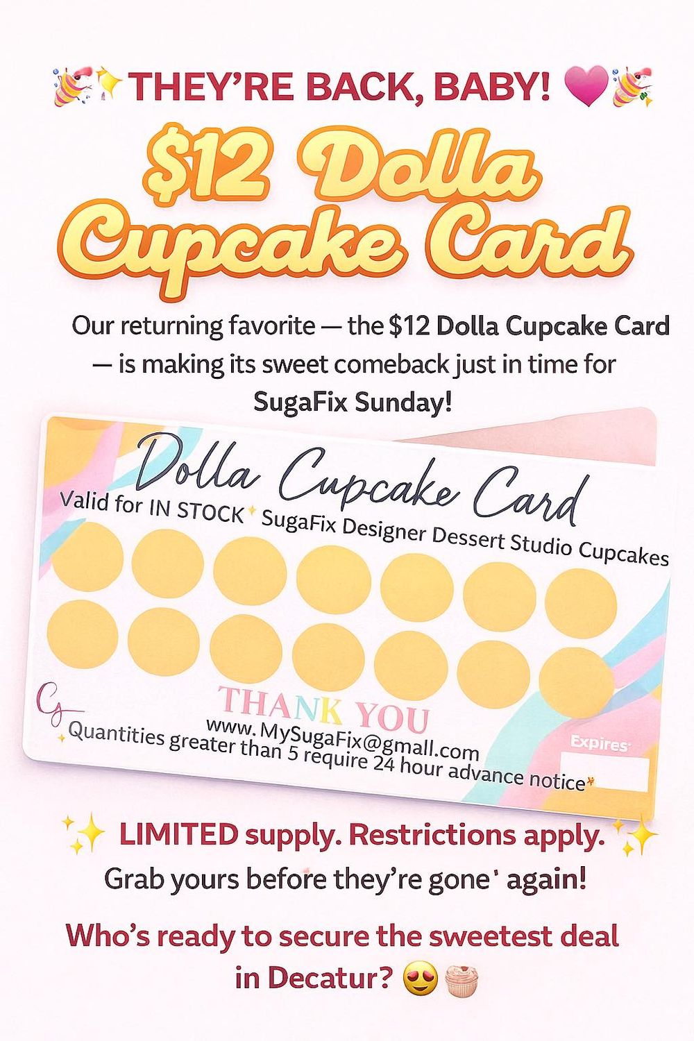 Dolla Cupcake Card