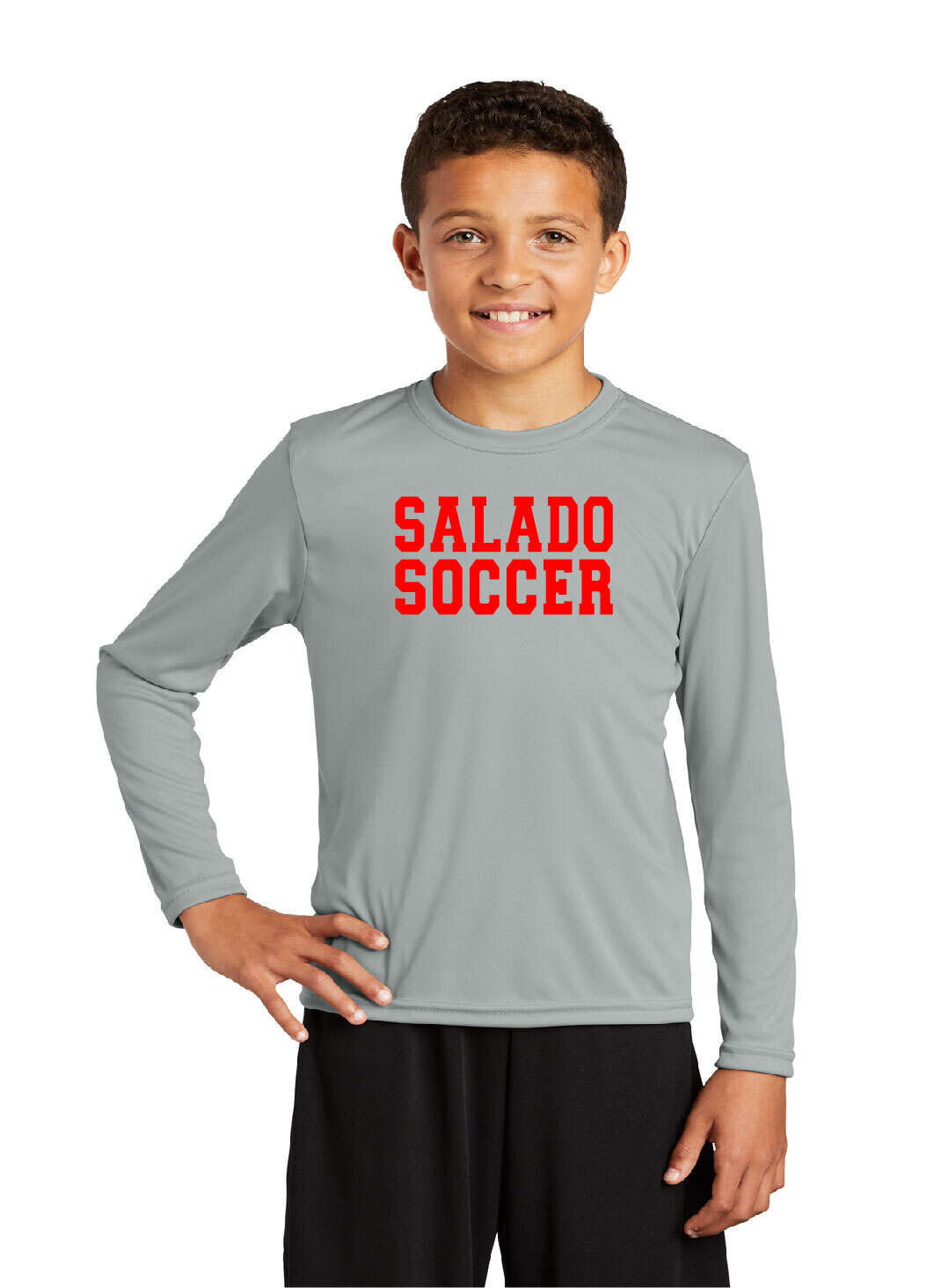 YOUTH ONLY---Silver Grey Long Sleeve Dri Fit T-Shirt