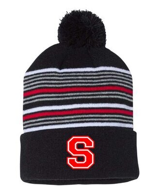 12" Striped Pom-Pom Knit Beanie 12" Striped Pom-Pom Knit Beanie