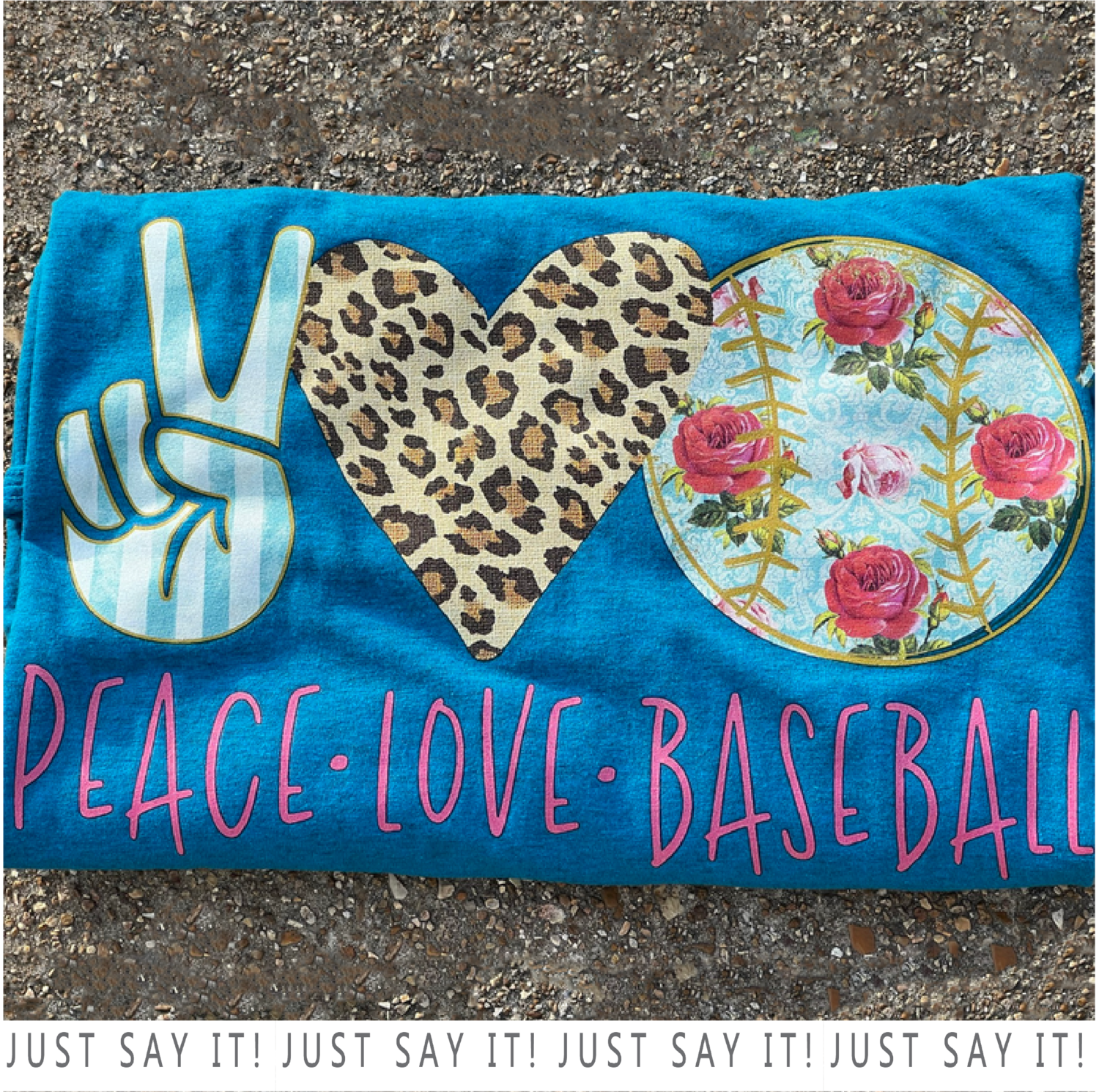 Peace Love Floral Baseball