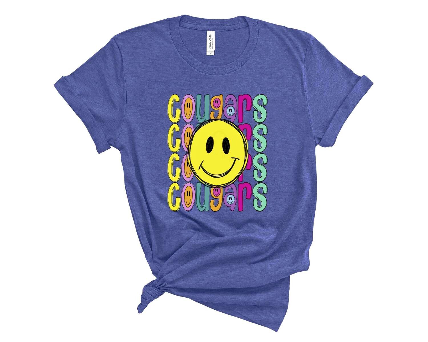 COUGARS SMILEY FACE T SHIRT