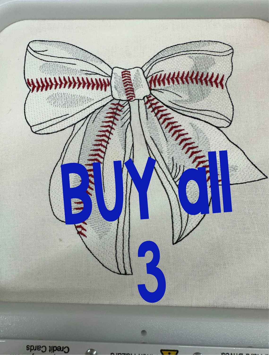 BUY ALL 3 Baseball/Softball Bow DESIGNS