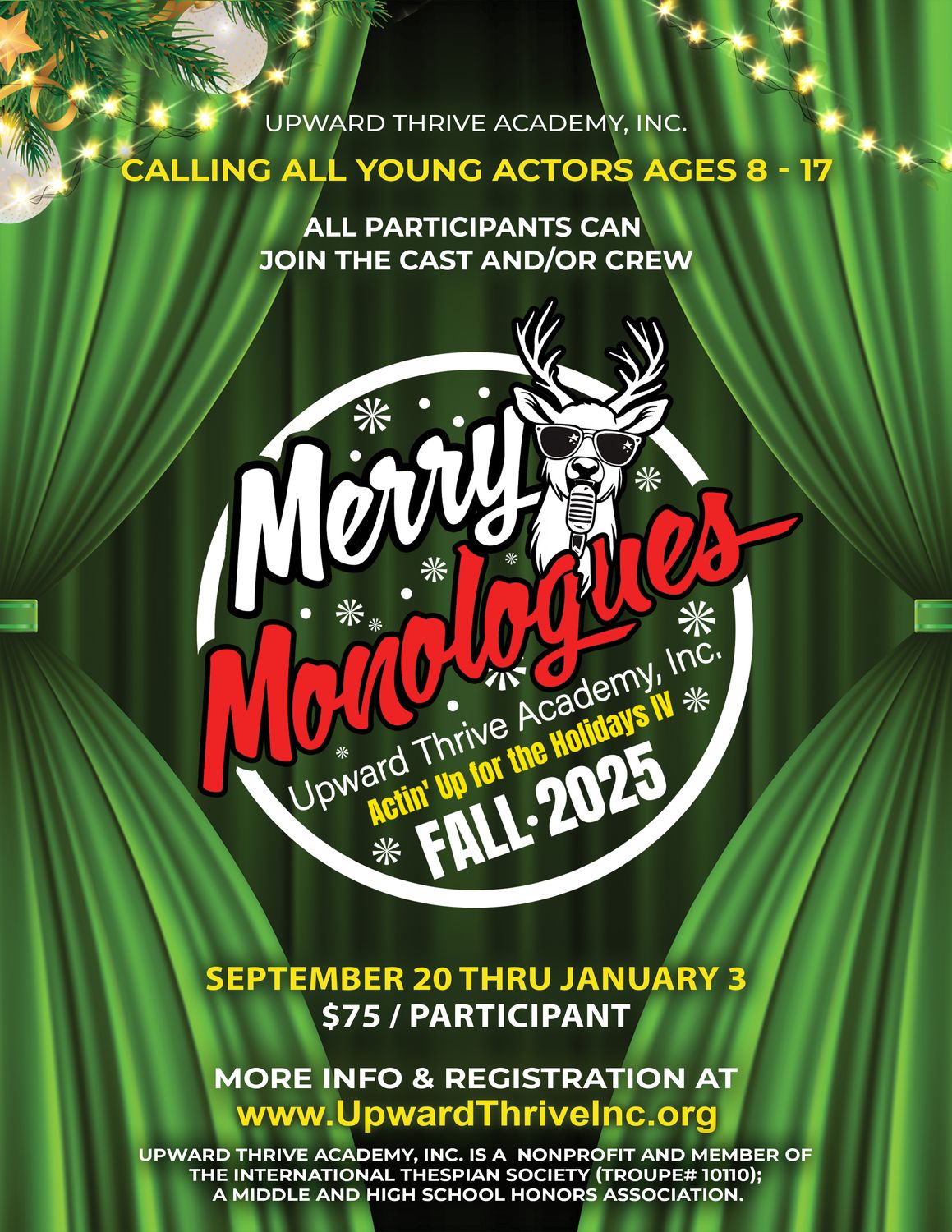 Actin' Up for the Holidays IV Fall 2025 Registration