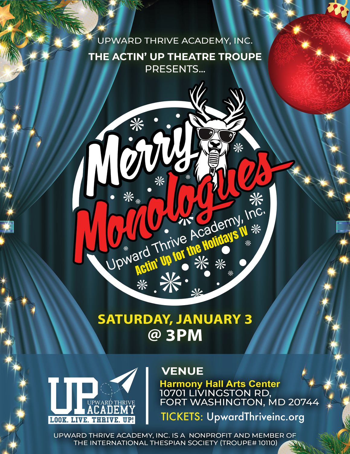 Merry Monologues (Tickets for ages 7 thru 4 years old)