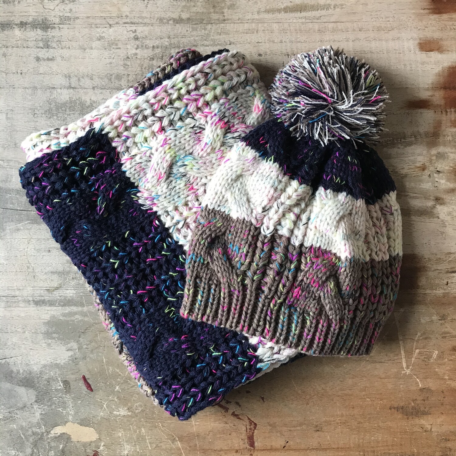 Confetti Knit Hat + Scarf Set