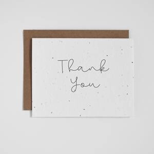 Plantable Greeting Card - Thank You - Cursive 