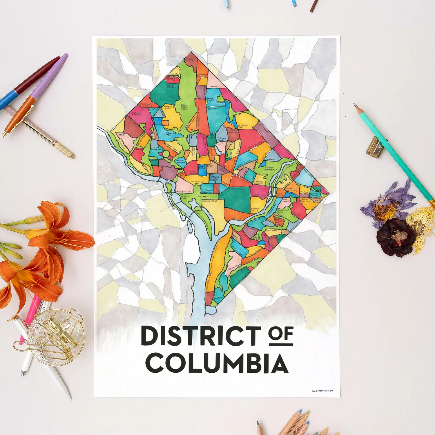 DC Map Art Print