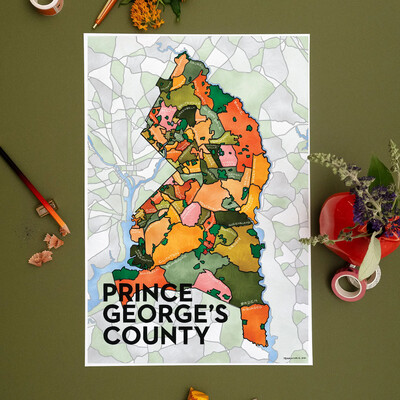 PG County Map Art Print