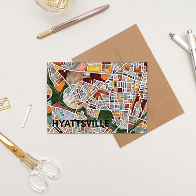Hyattsville Map Art Greeting Card