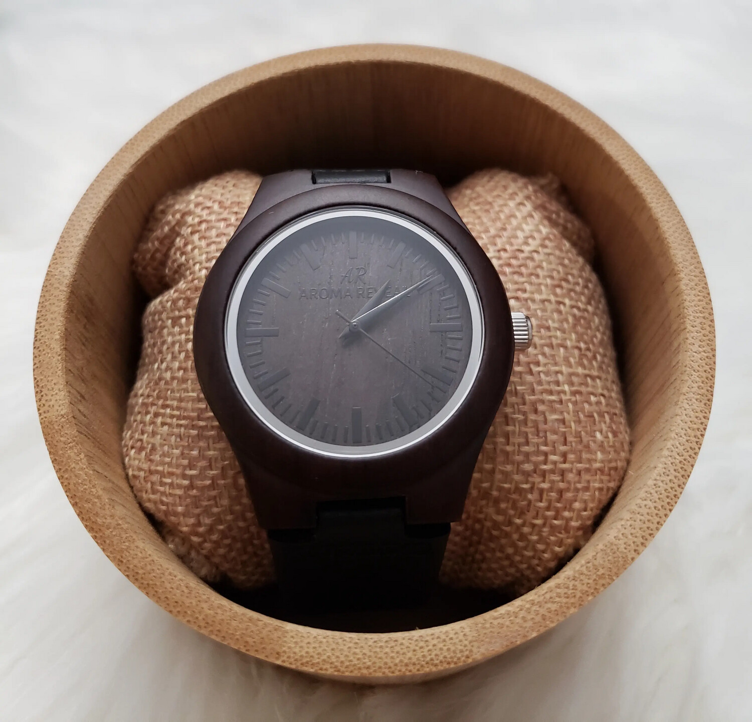 Men's Leather & Natural Watch