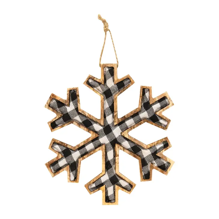 Blk/Wht Plaid Snowflake Ornament
