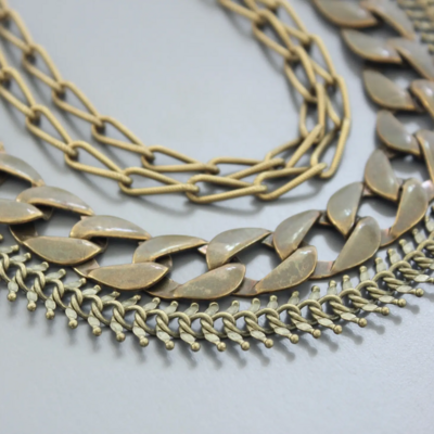 Multi Strand Brass Necklace