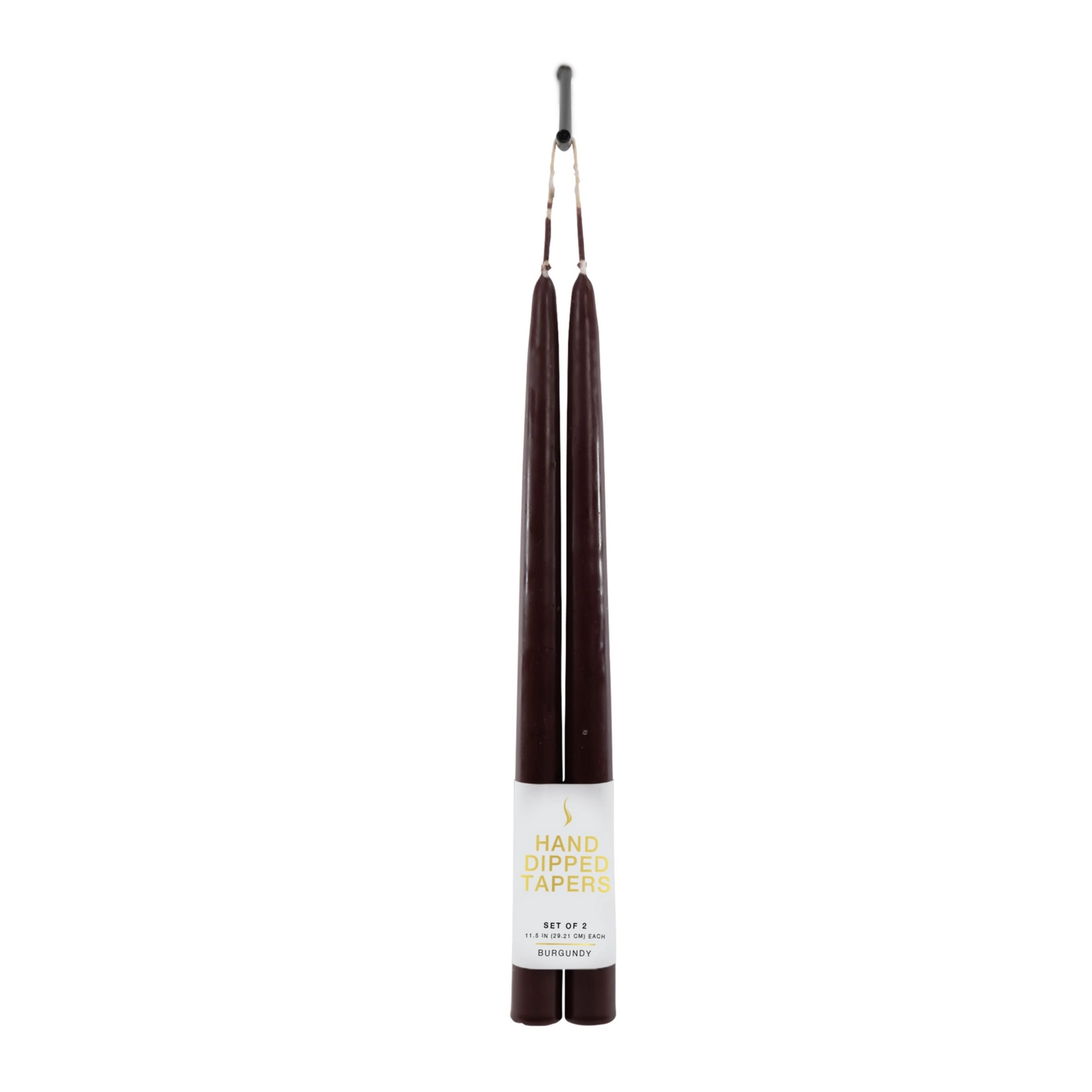 12" Joint Wick Taper Candles, Burgundy