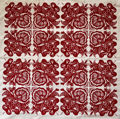 Art Cotton Tea Towel - Rust Red