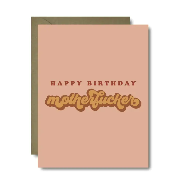 Retro Motherfucker Birthday Greeting Card