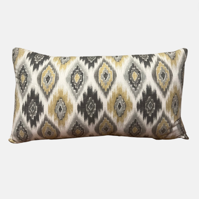 Grey &amp; Yellow Lumbar Pillow w/ Liner