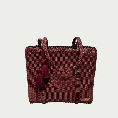 Cesta Tote, Wine, Solid, Medium