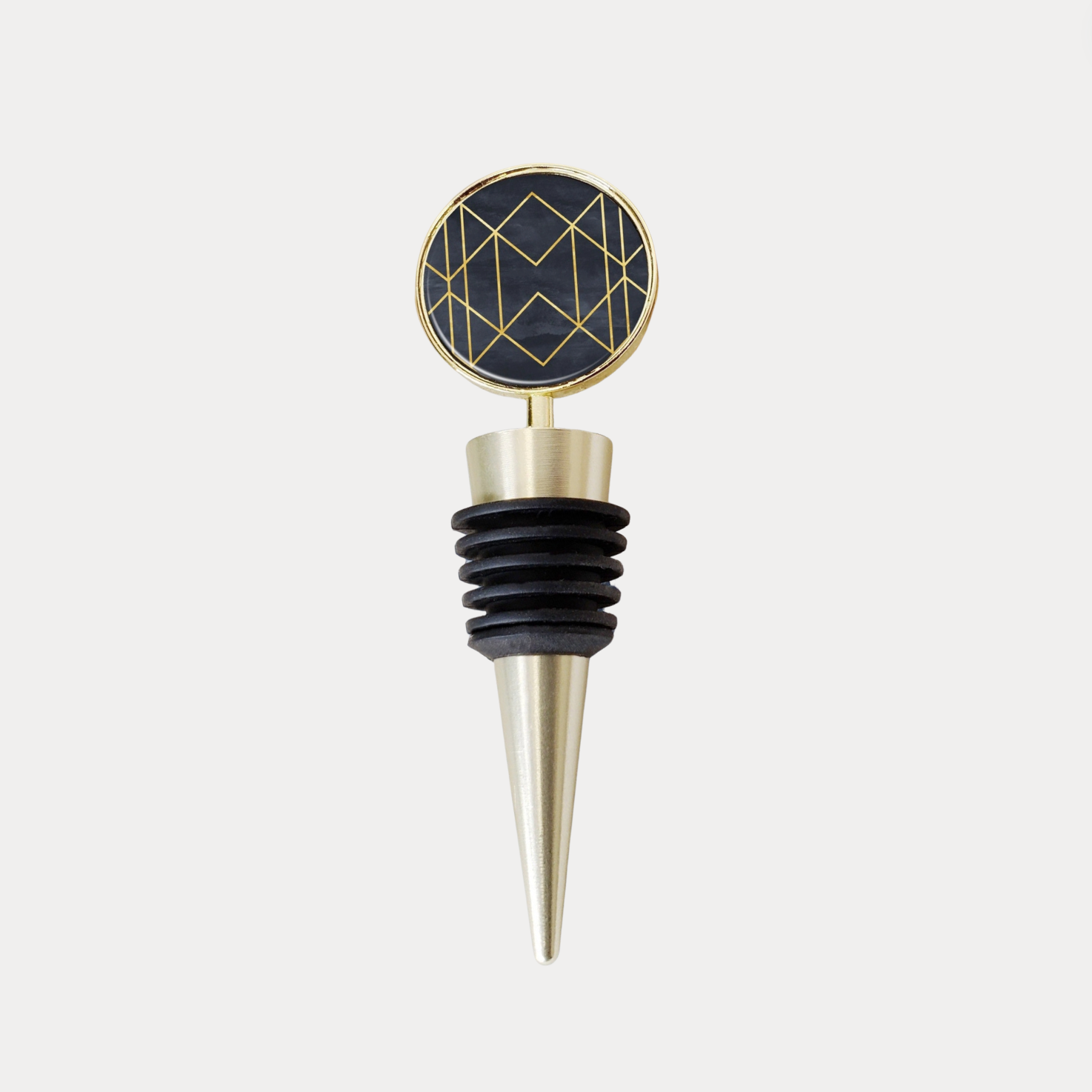 Art Deco Luxe Wine Stopper, Geometric