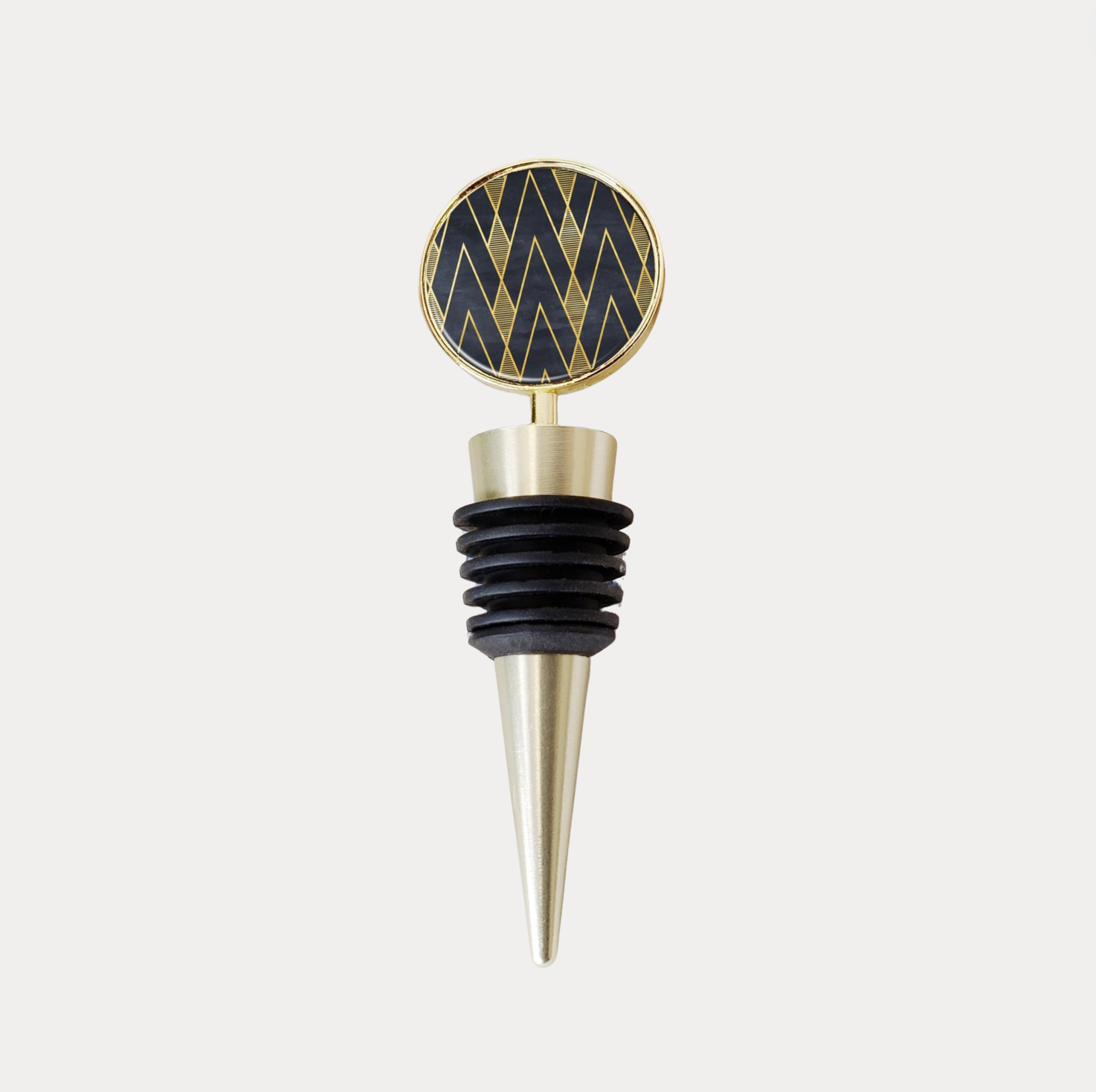 Art Deco Luxe Wine Stopper, Chevron