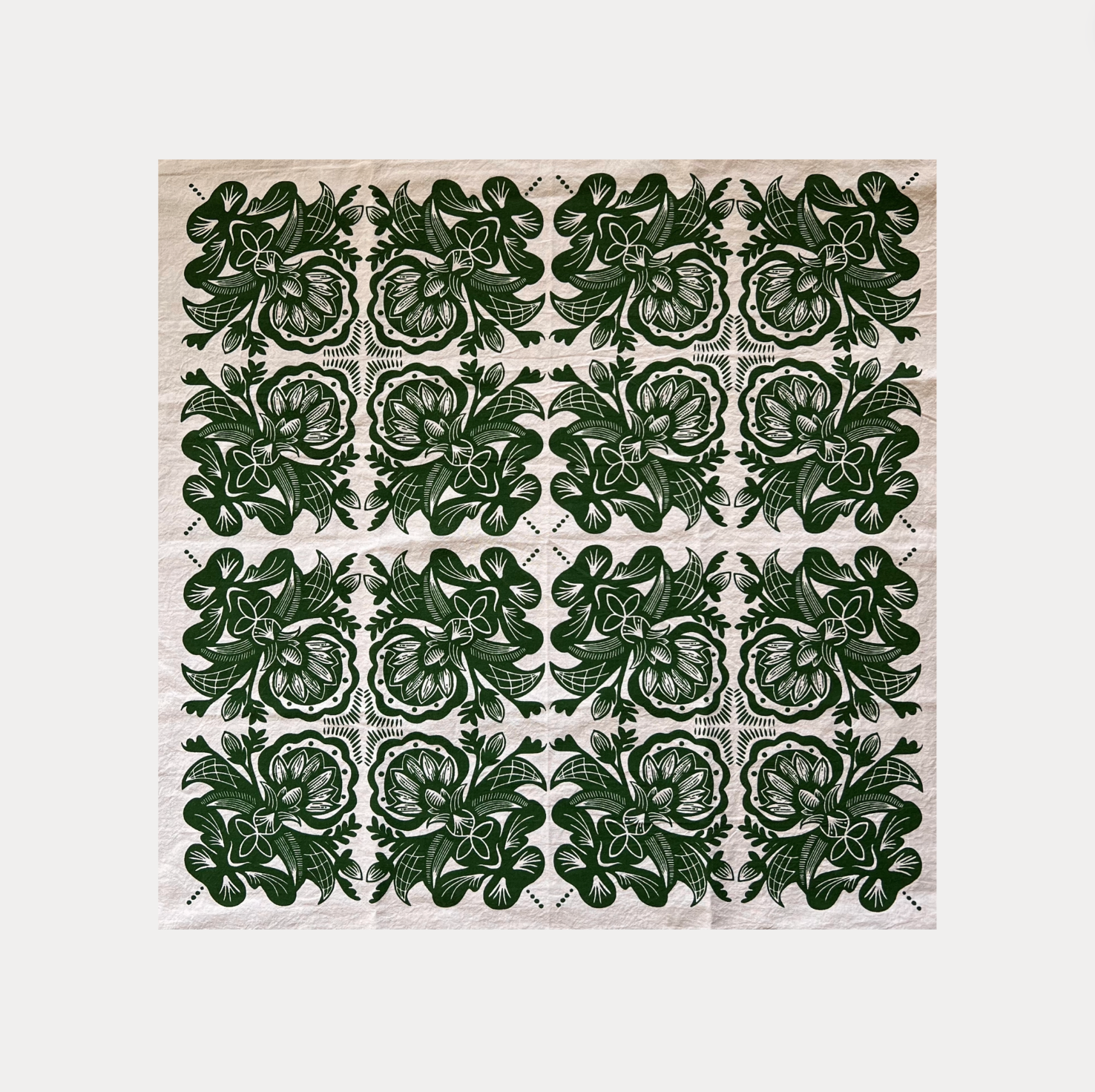 Art Cotton Tea Towels - Forest Green 