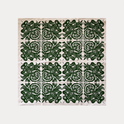 Art Cotton Tea Towels - Forest Green 