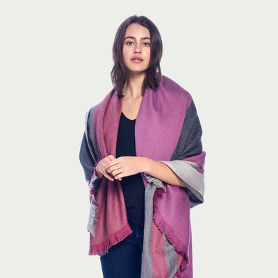 Alpaca Reversible Throw - Sangria