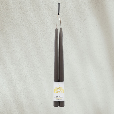 12&quot; Joint Wick Taper Candles, Charcoal