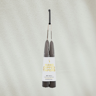6&quot; Joint Wick Taper Candles, Charcoal