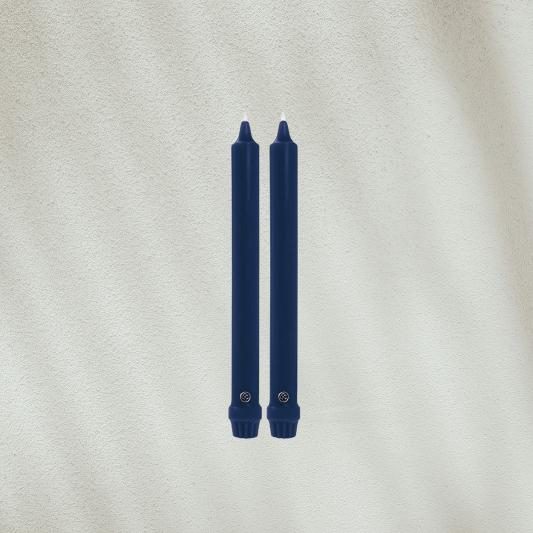 10&quot; Classic Taper Candles, Indigo - Set of 2