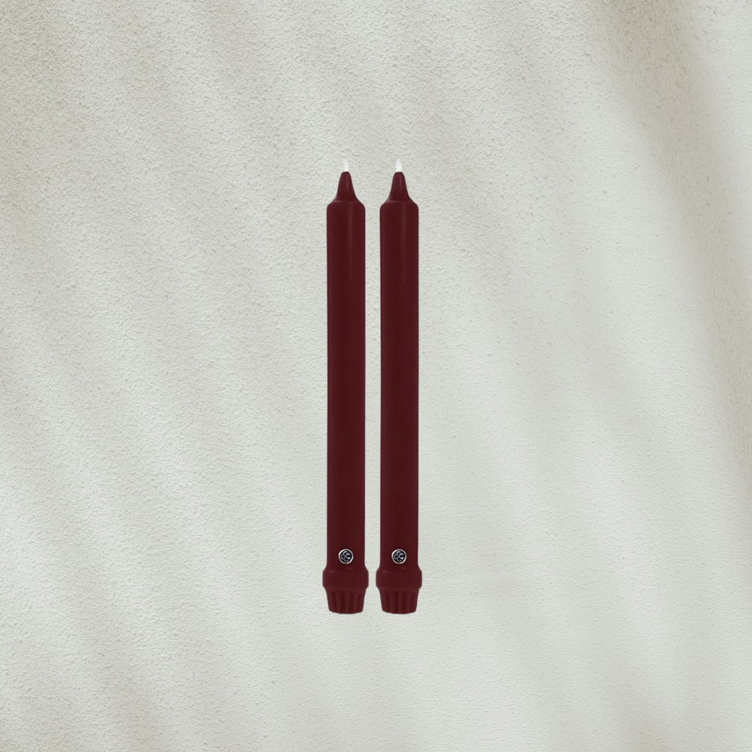 12&quot; Classic Taper Candles, Mulberry - Set of 2