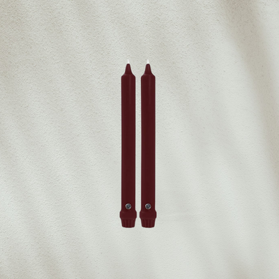 12&quot; Classic Taper Candles, Mulberry - Set of 2