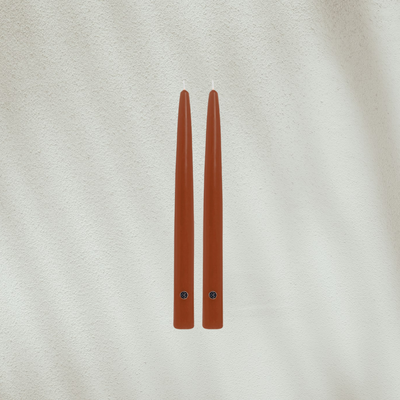 12&quot; Classic Taper Candles, Amber - Set of 2